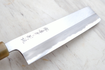 Tokujho Shirogami 2 Warikomi Nakiri 21 cm handgeschmiedet und Hand signiert