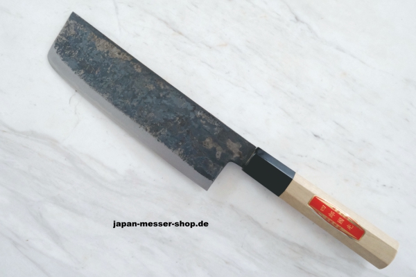 Shirou Kunimitu Shirogami 1 Nakiri 16 cm, handgeschmiedet mit Signaturstempel, nicht rostfrei