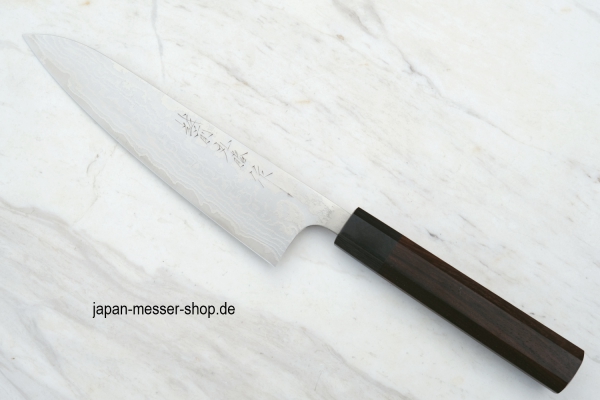 AZAI R2 Stahl Wa Gyuto 19 cm, handgeschmiedet und -signiert, rostfrei