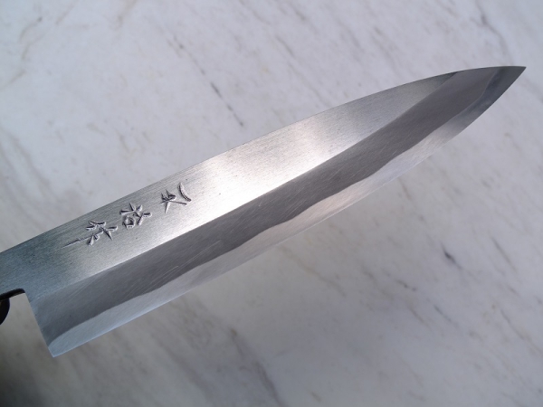 HEIJI Schmiede Atsuraeko Iwasaki Stahl Mini Yanagi, 13 cm Klinge mit Honbazuke, handgeschmiedet und -signiert, nicht rostfrei
