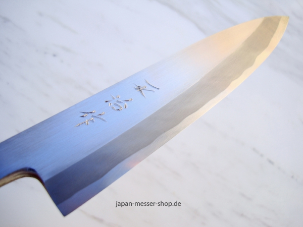 HEIJI Schmiede Atsuraeko Iwasaki Stahl Mini Yanagi, 15 cm Klinge mit Honbazuke, handgeschmiedet und -signiert, nicht rostfrei